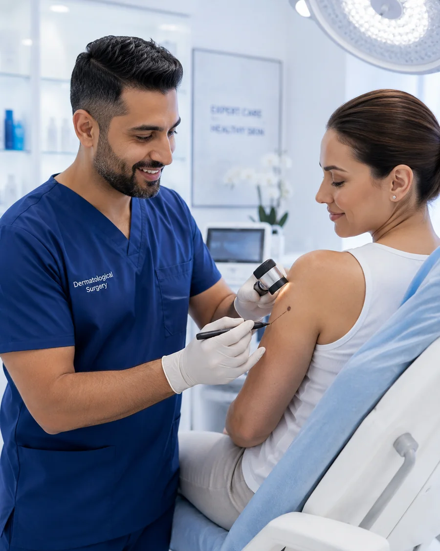 Valutazione dermatologica di una lesione cutanea